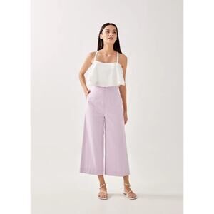 Love, Bonito Nyra Linen Wide Leg Culottes Lilac NWOT XS Sz 2